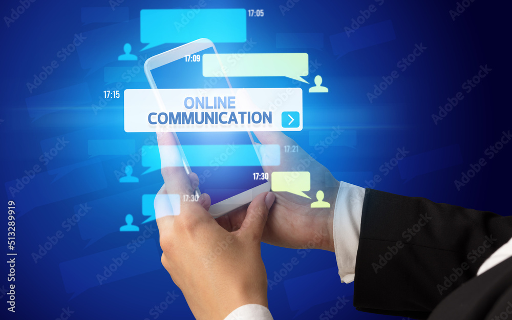 Hand using smartphone with social media concept Hand using smartphone with social media concept