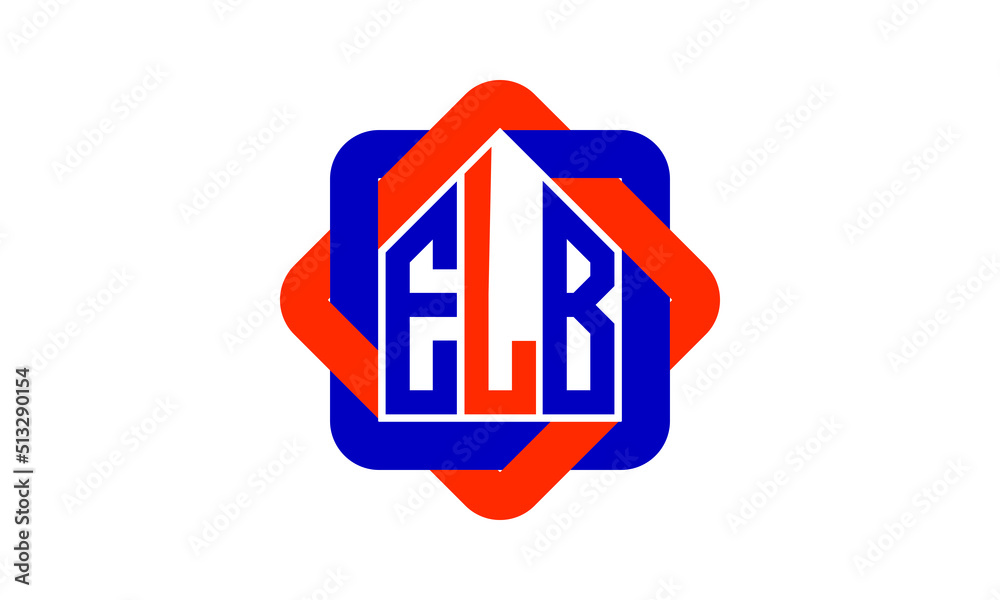 ELB three letter real estate logo with home icon logo design vector