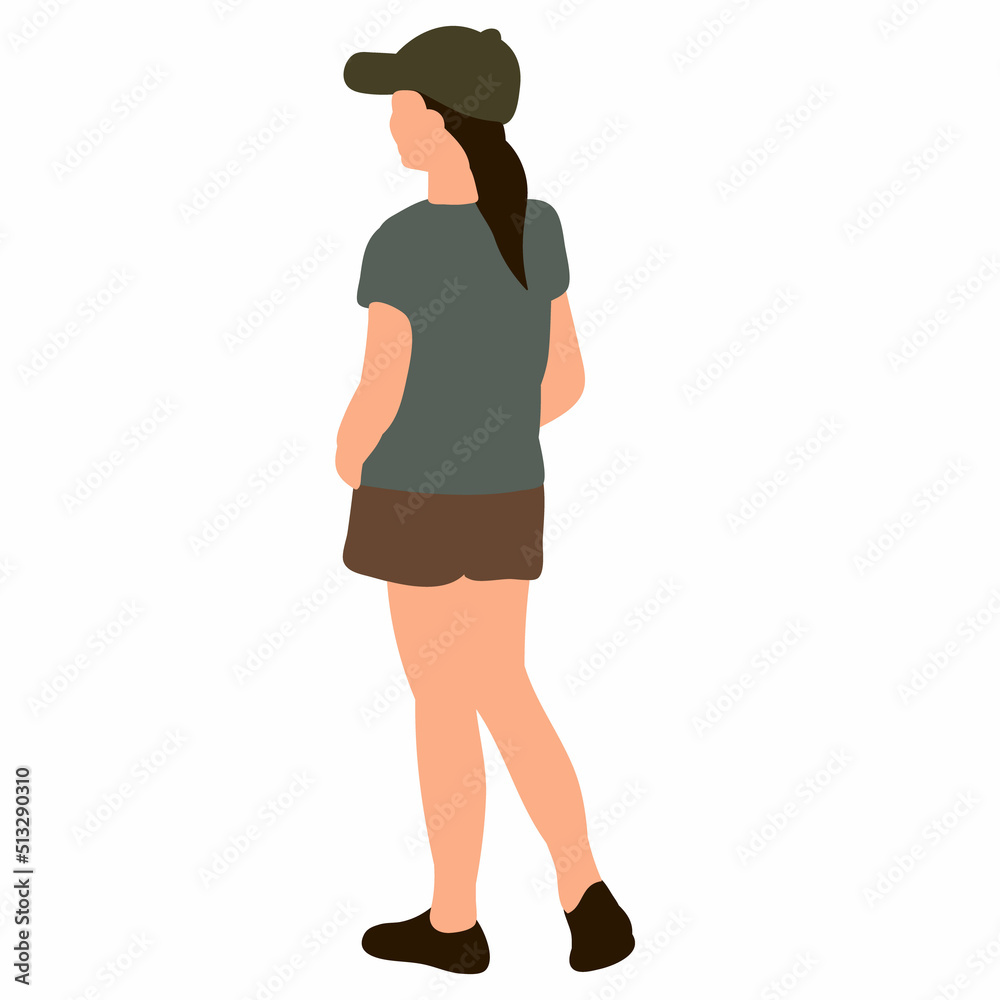 girl in flat design, isolated vector girl in flat design, isolated vector
