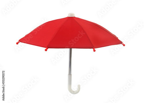 Red umbrella isolated on white background