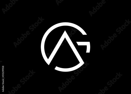 Canvas Print AG GA abstract vector logo monogram template