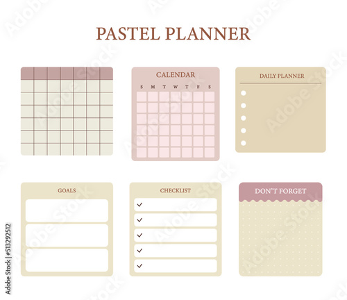Minimalist daily planner vector templates