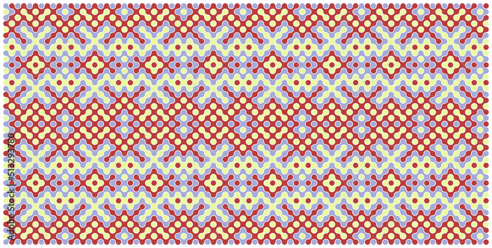 Multicolor truchet tiling connections illustration