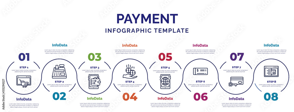 infographic template with icons and 8 options or steps. infographic for ...