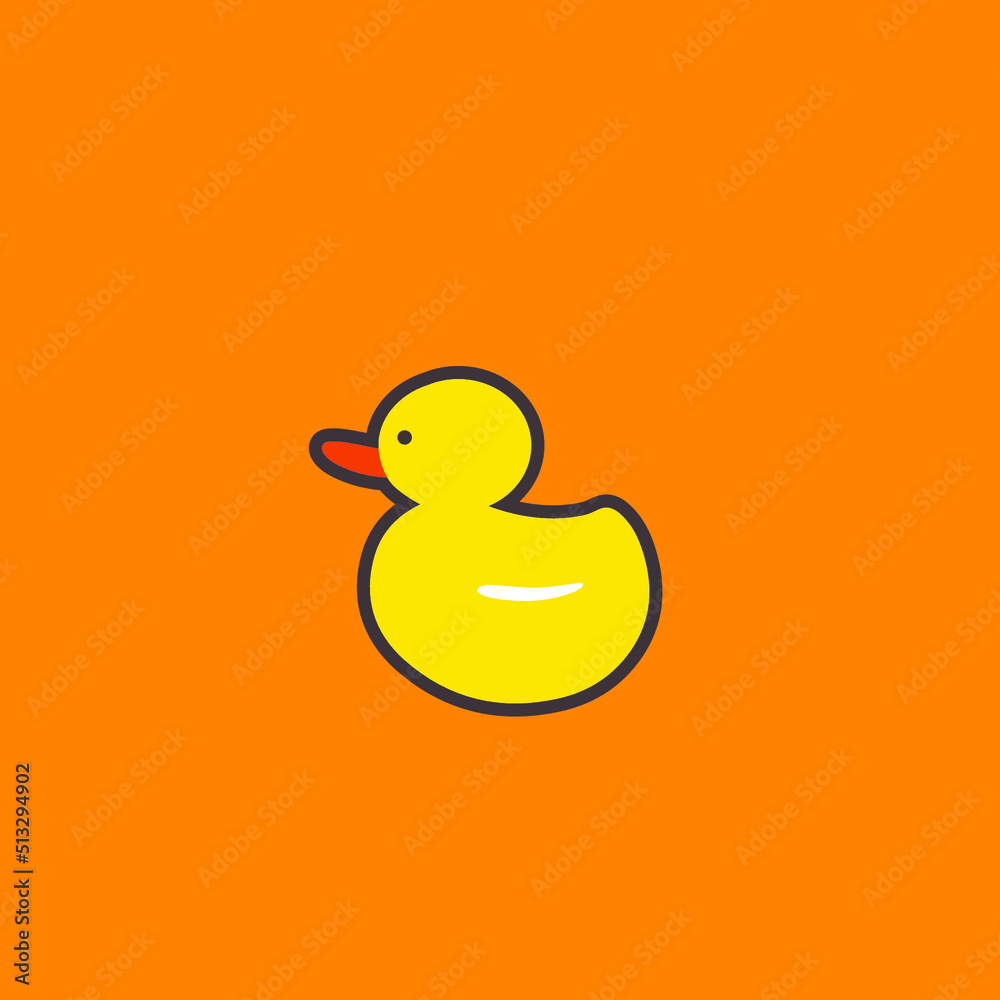 Simple Yellow Duck Logo Illustration Simple Yellow Duck Logo Illustration