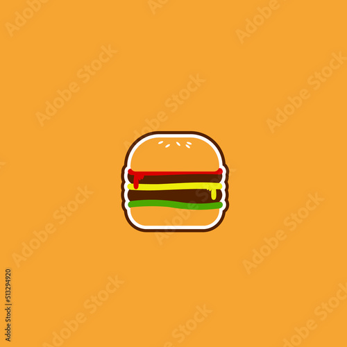 Simple Burger Logo Illustration