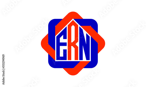 ERN three letter real estate logo with home icon logo design vector template | construction logo | housing logo | engineering logo | initial letter logo | minimalist logo | property logo |