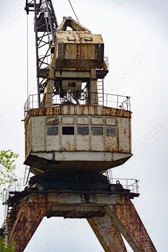 Big old rusty post-apocalyptic industrial Crane