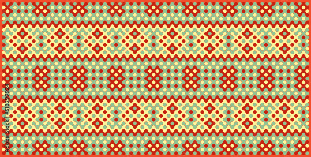 Multicolor truchet tiling connections illustration Multicolor truchet tiling connections illustration