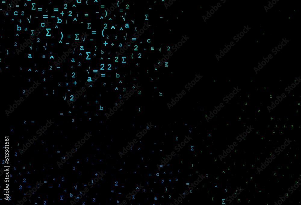 Dark Blue, Green vector background with Digit symbols. Stock Vector ...