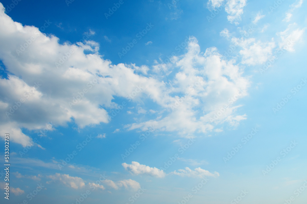 Blue Sky With Scattered Clouds With A Sun Blue Sky With Scattered Clouds With A Sun