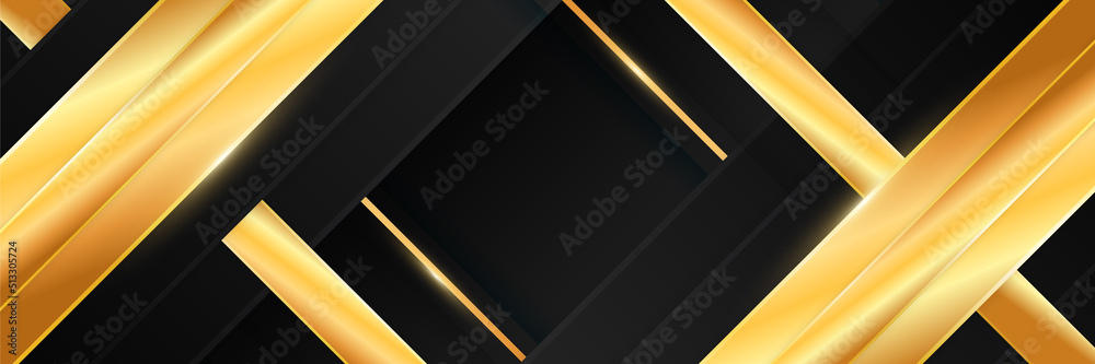 Luxury black and gold banner background Luxury black and gold banner background