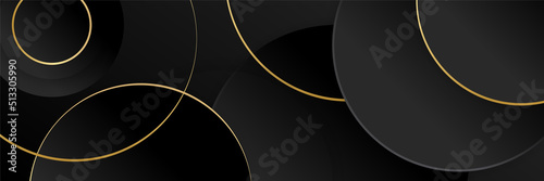 Luxury black and gold banner background