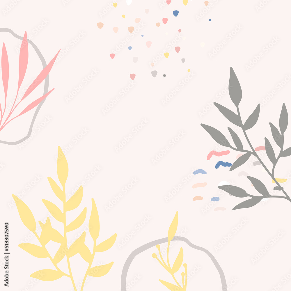 Beautiful pastel social media square banner background template with minimal abstract organic shapes composition in trendy contemporary collage style. Minimal background with Scandinavian color theme Beautiful pastel social media square banner background template with minimal abstract organic shapes composition in trendy contemporary collage style. Minimal background with Scandinavian color theme