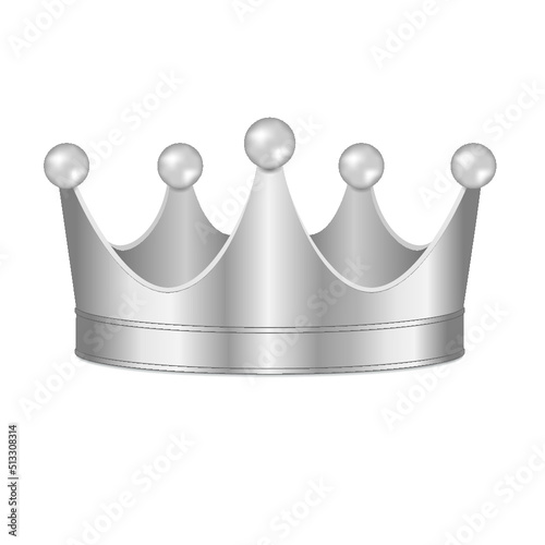 3D silver crown isolated on a white background