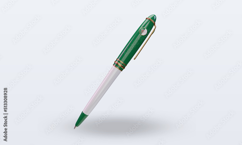 3d ballpoint Algeria flag rendering front view 3d ballpoint Algeria flag rendering front view