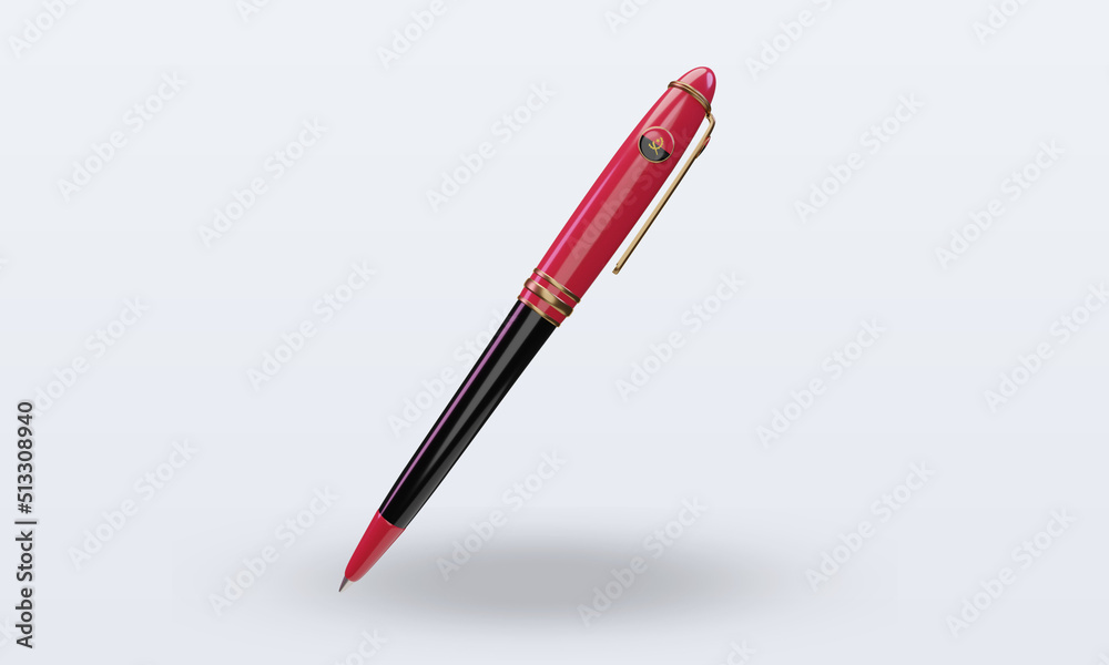 3d ballpoint Angola flag rendering front view 3d ballpoint Angola flag rendering front view