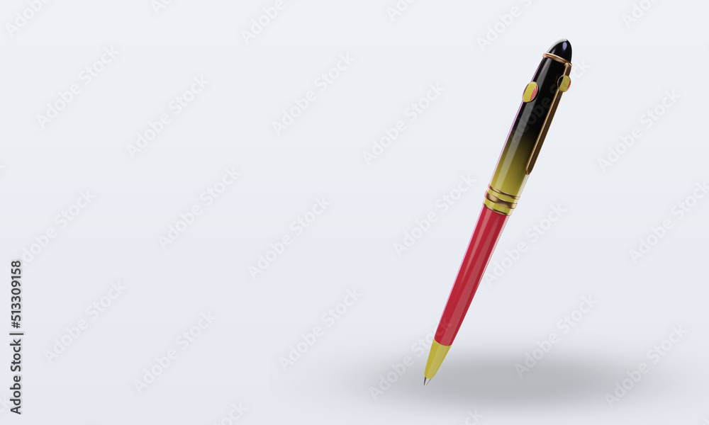 3d ballpoint Belgium flag rendering right view 3d ballpoint Belgium flag rendering right view