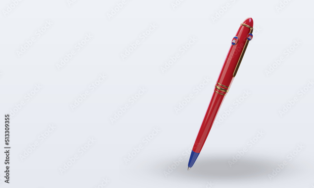 3d ballpoint Cambodia flag rendering right view