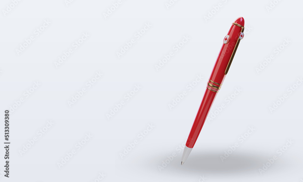 3d ballpoint Canada flag rendering right view 3d ballpoint Canada flag rendering right view
