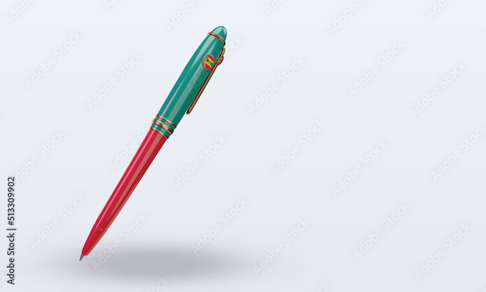 3d ballpoint Grenada flag rendering left view 3d ballpoint Grenada flag rendering left view