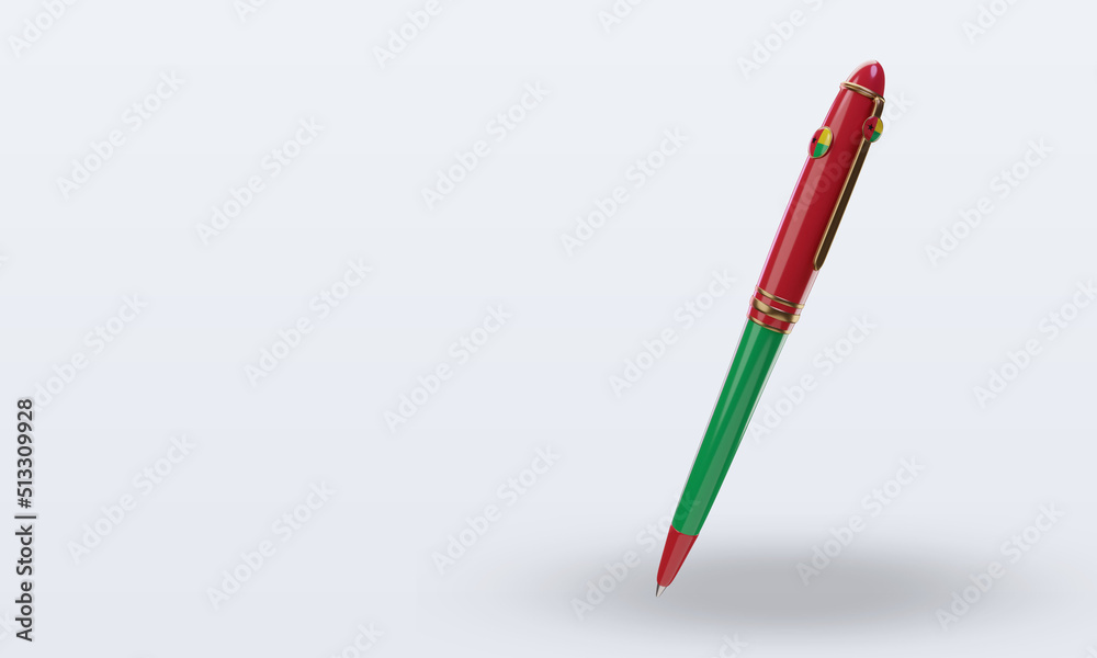 3d ballpoint Guinea flag rendering right view 3d ballpoint Guinea flag rendering right view