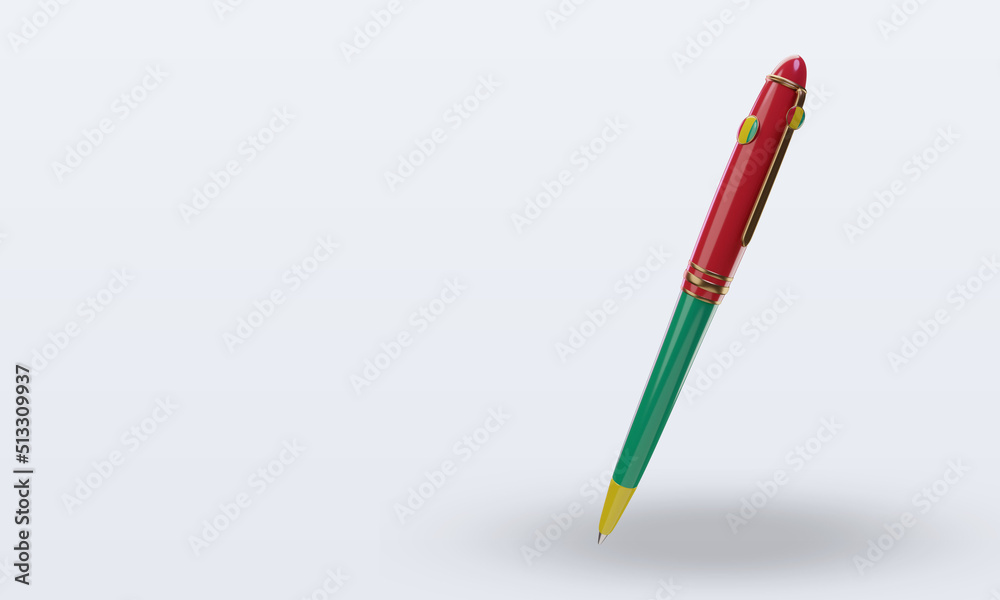 3d ballpoint Guinea Bissau flag rendering right view