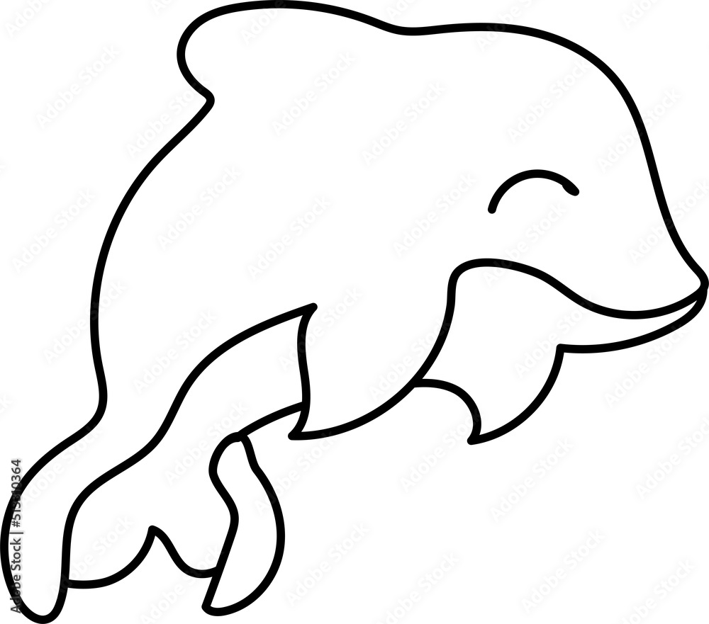 black outline dolphin isolated on white background black outline dolphin isolated on white background