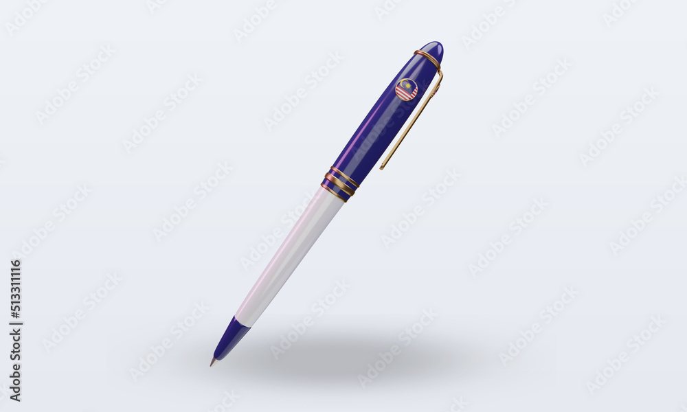 3d ballpoint Malaysia flag rendering front view 3d ballpoint Malaysia flag rendering front view