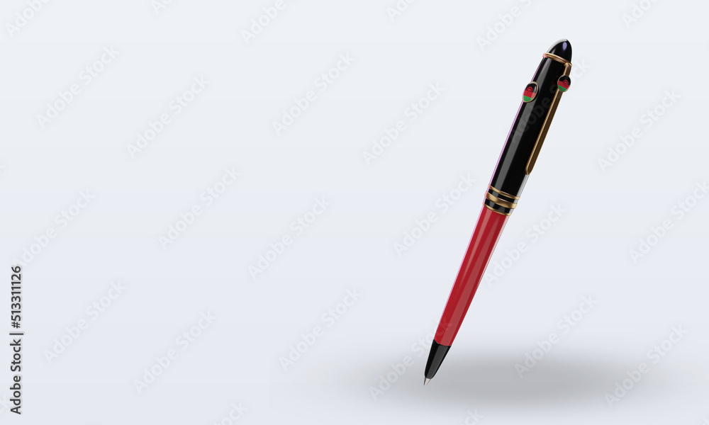 3d ballpoint Malawi flag rendering right view 3d ballpoint Malawi flag rendering right view