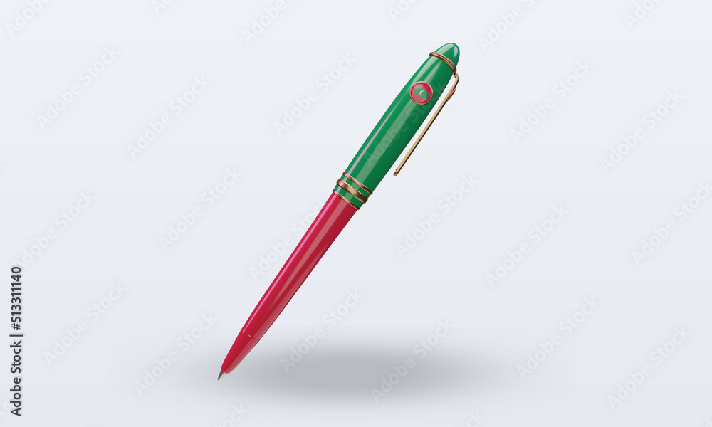 3d ballpoint Maldives flag rendering front view 3d ballpoint Maldives flag rendering front view