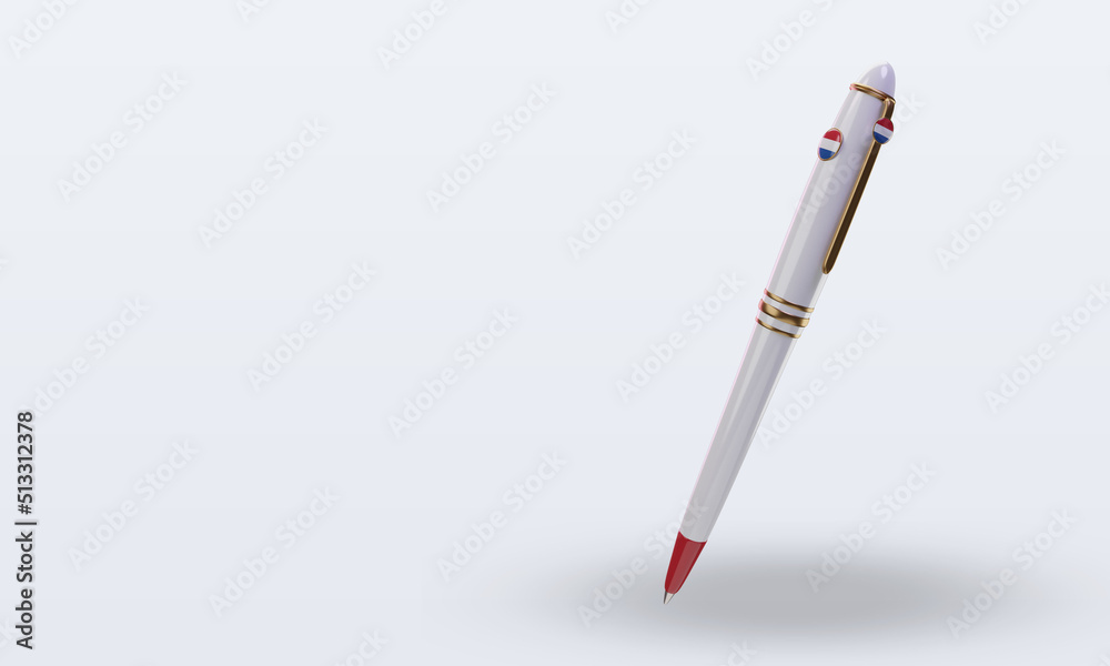 3d ballpoint Netherlands flag rendering right view 3d ballpoint Netherlands flag rendering right view