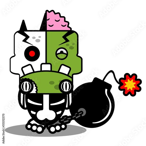 cartoon character costume vector illustration
bomb chain zombie bone mascot
