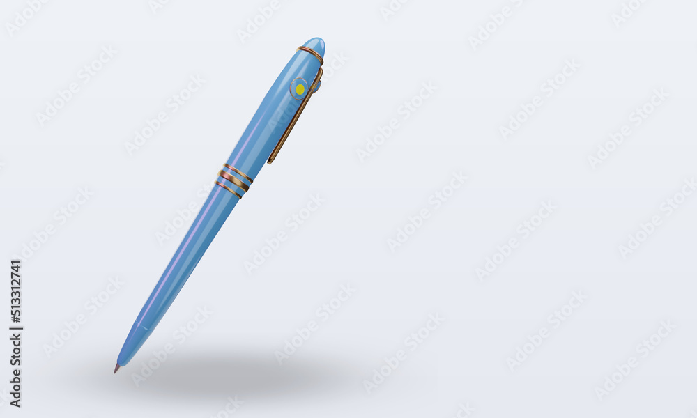 3d ballpoint Palau flag rendering left view 3d ballpoint Palau flag rendering left view