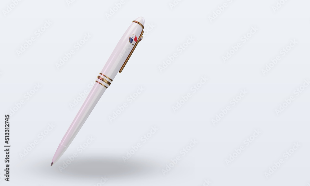 3d ballpoint Panama flag rendering left view 3d ballpoint Panama flag rendering left view