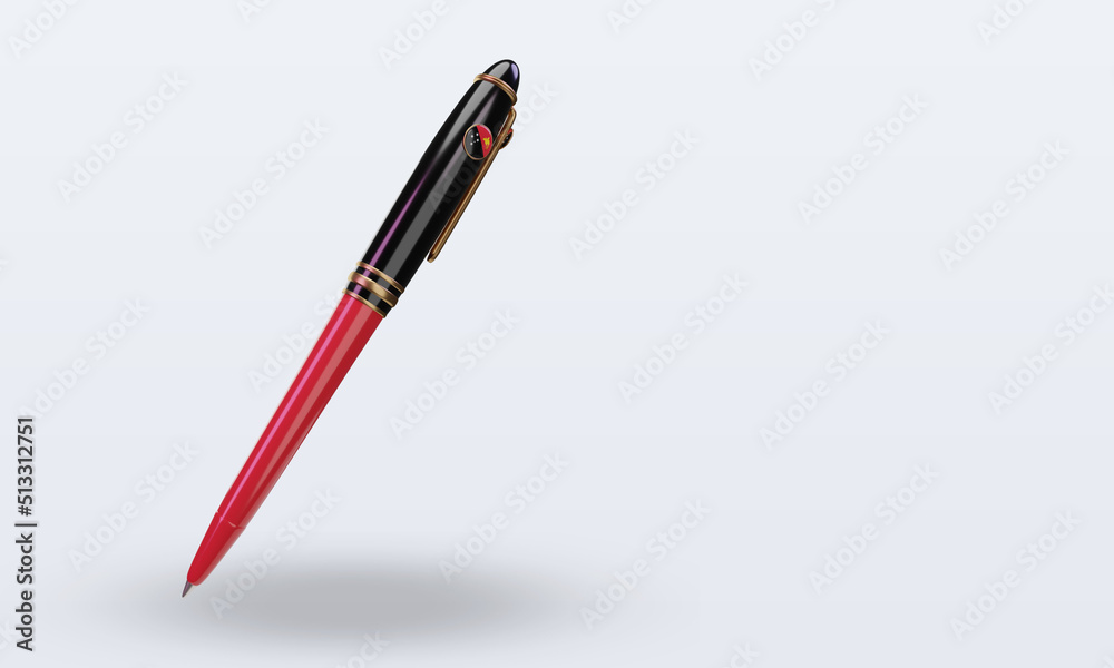3d ballpoint Papua New Guinea flag rendering left view 3d ballpoint Papua New Guinea flag rendering left view