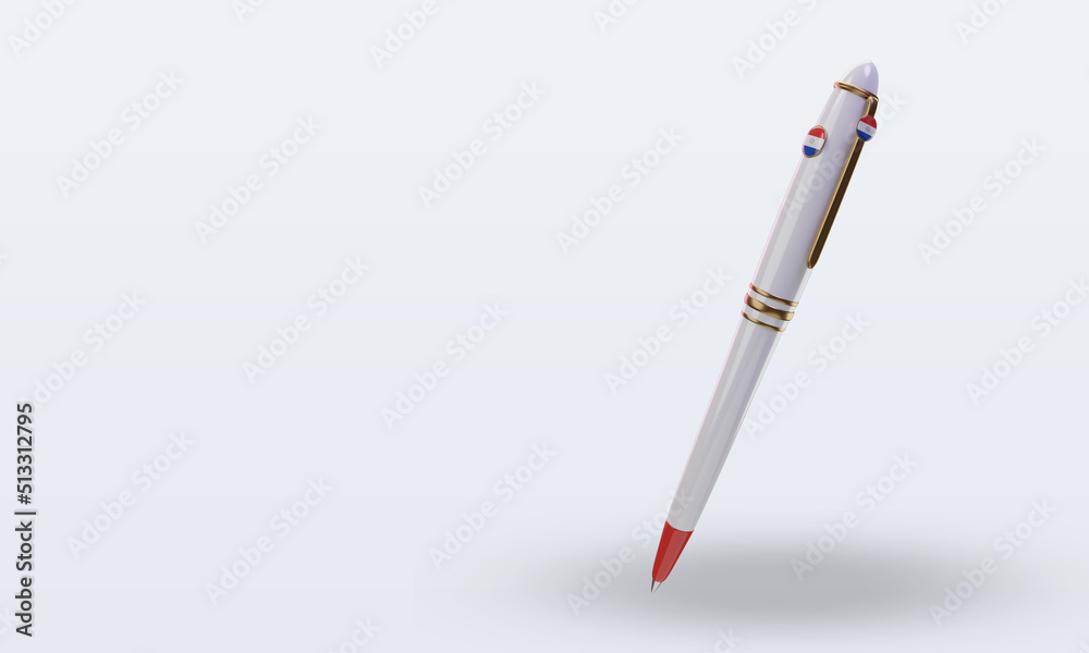 3d ballpoint Paraguay flag rendering right view