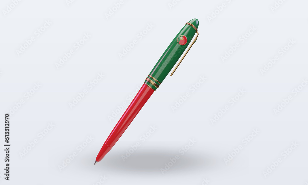 3d ballpoint Portugal flag rendering front view