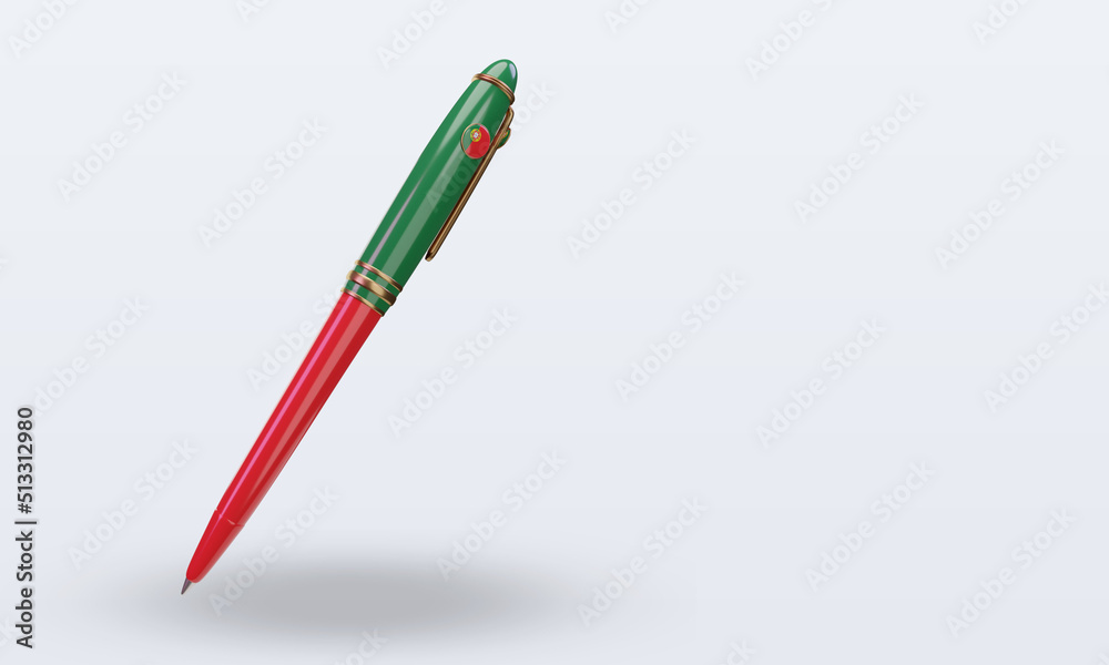 3d ballpoint Portugal flag rendering left view 3d ballpoint Portugal flag rendering left view