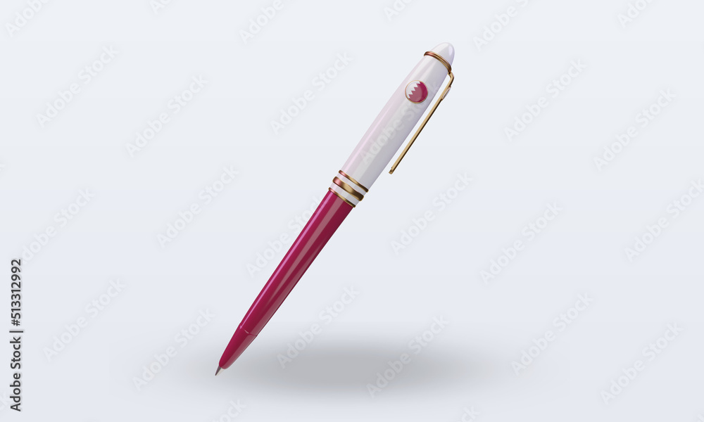 3d ballpoint Qatar flag rendering front view 3d ballpoint Qatar flag rendering front view