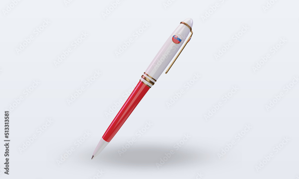 3d ballpoint Slovakia flag rendering front view