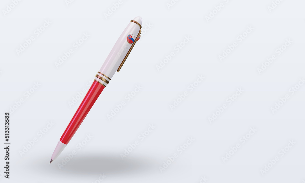 3d ballpoint Slovakia flag rendering left view 3d ballpoint Slovakia flag rendering left view