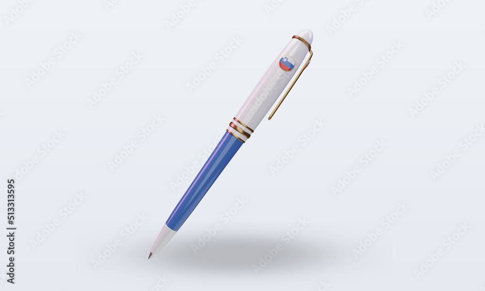 3d ballpoint Slovenia flag rendering front view 3d ballpoint Slovenia flag rendering front view