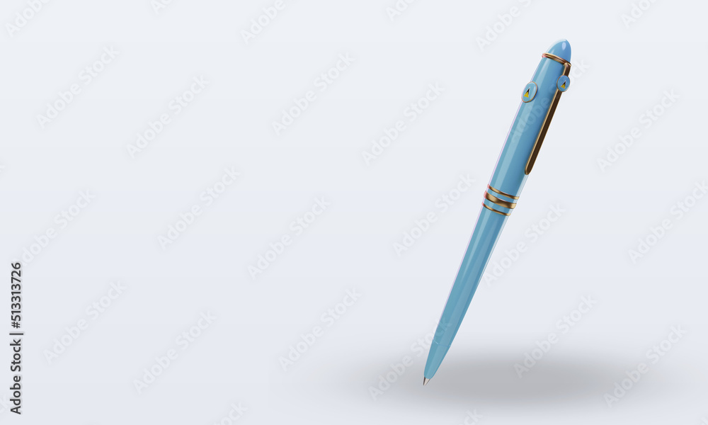 3d ballpoint St Lucia flag rendering right view 3d ballpoint St Lucia flag rendering right view