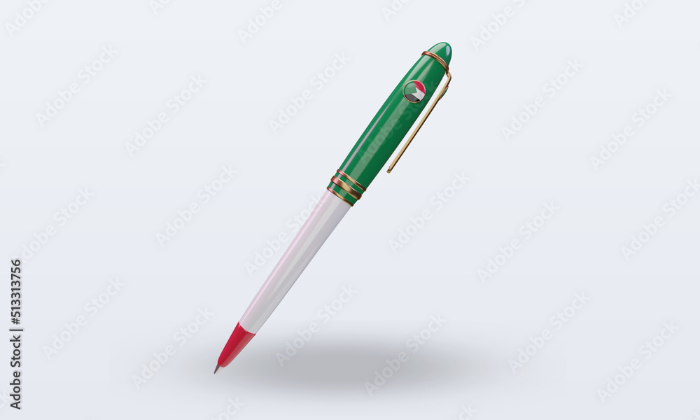 3d ballpoint Sudan flag rendering front view 3d ballpoint Sudan flag rendering front view