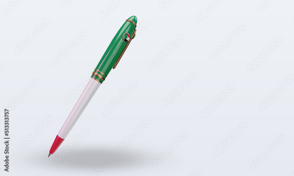 3d ballpoint Sudan flag rendering left view 3d ballpoint Sudan flag rendering left view