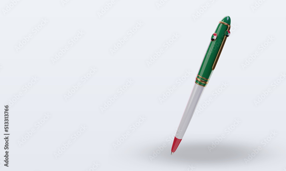 3d ballpoint Sudan flag rendering right view 3d ballpoint Sudan flag rendering right view