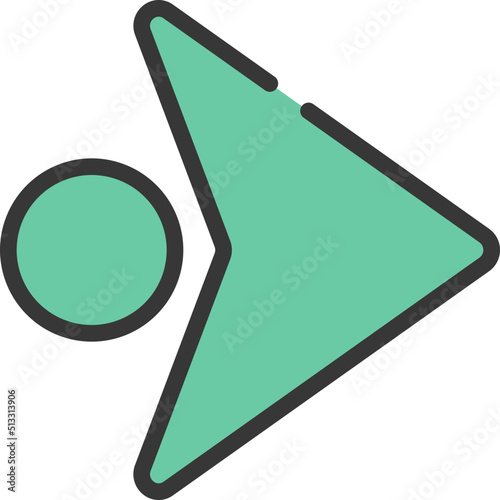 Circle With Dented Arrow Icon