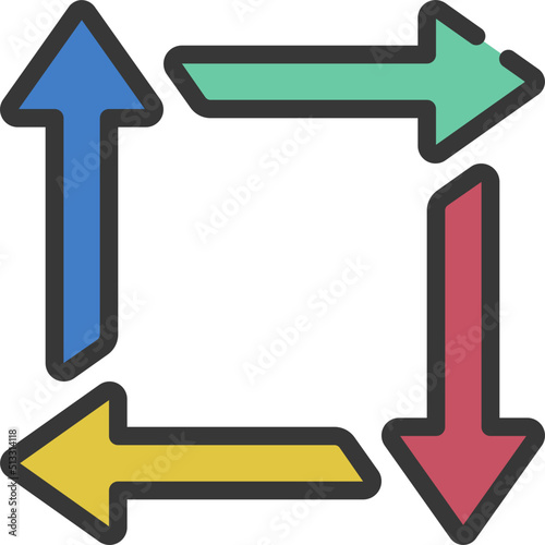 Square Cut Arrows Icon