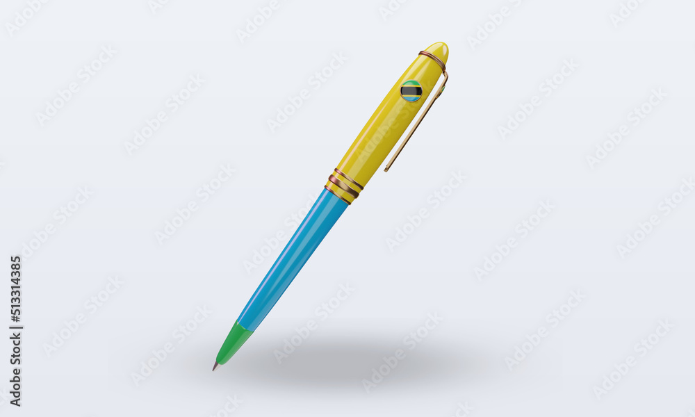 3d ballpoint Tanzania flag rendering front view 3d ballpoint Tanzania flag rendering front view